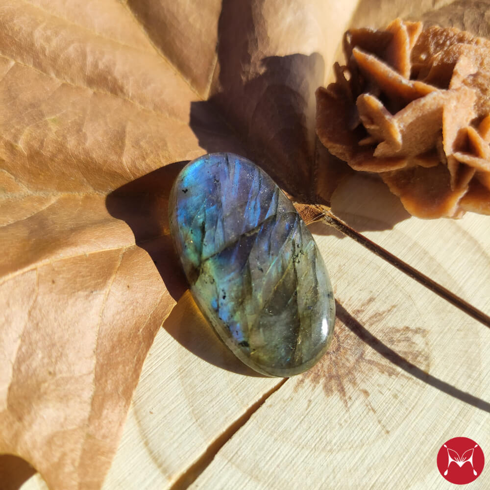 Blue flashy Labradorite A semiprecious stone