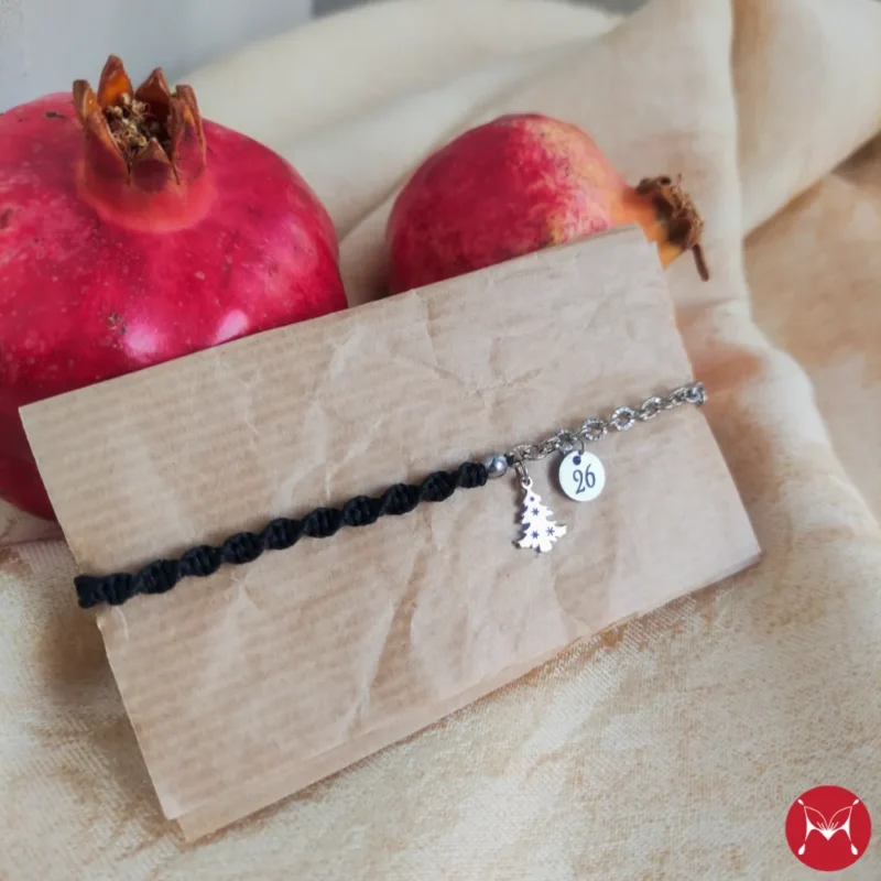 Charm macrame chain silver