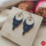 Dreamcatcher earrings dark blue