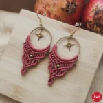 Dreamcatcher earrings dusty pink