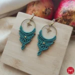 Dreamcatcher earrings petrol