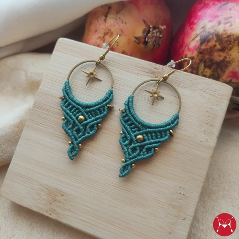 Dreamcatcher earrings petrol
