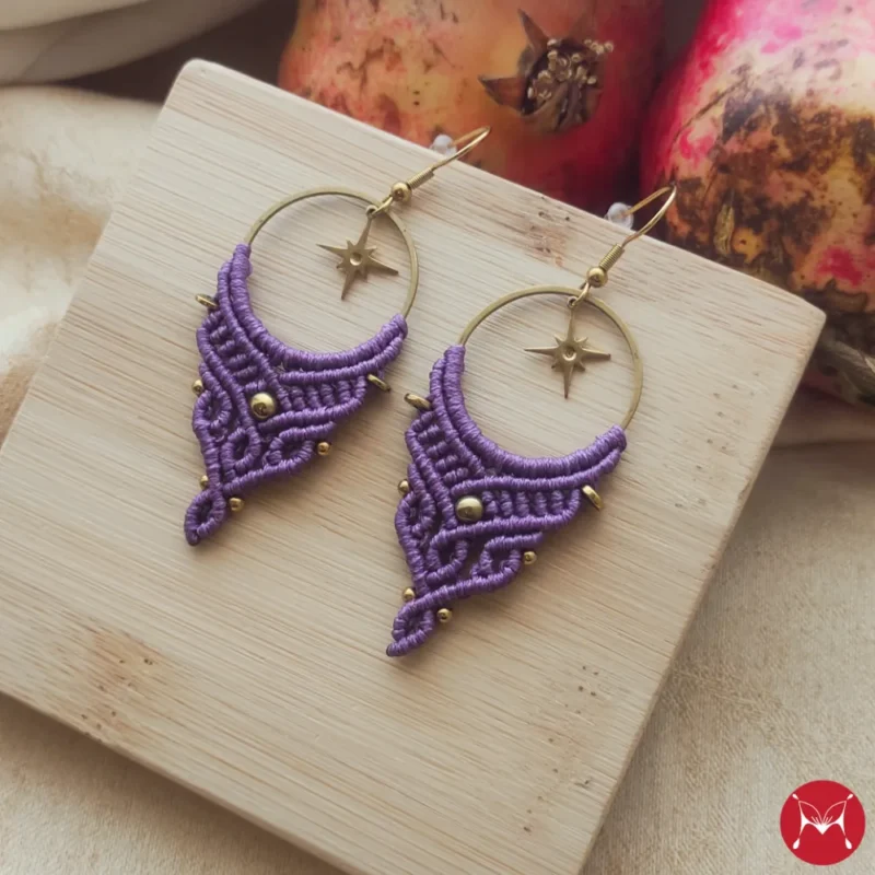 Dreamcatcher earrings purple